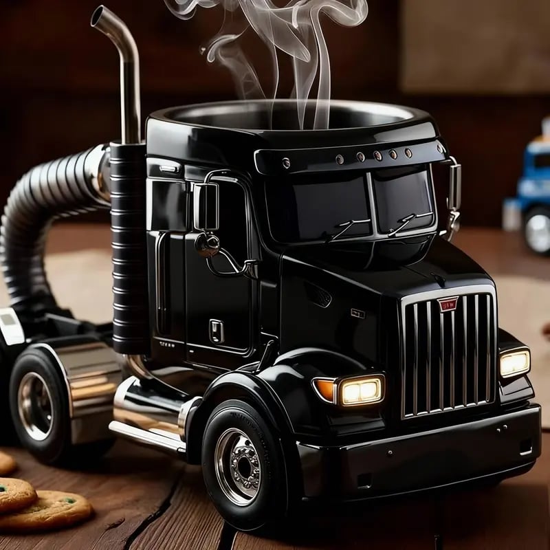 Durable Semi-Truck Shaped Coffee Mug – Handcrafted Resin Mug for Family & Friends