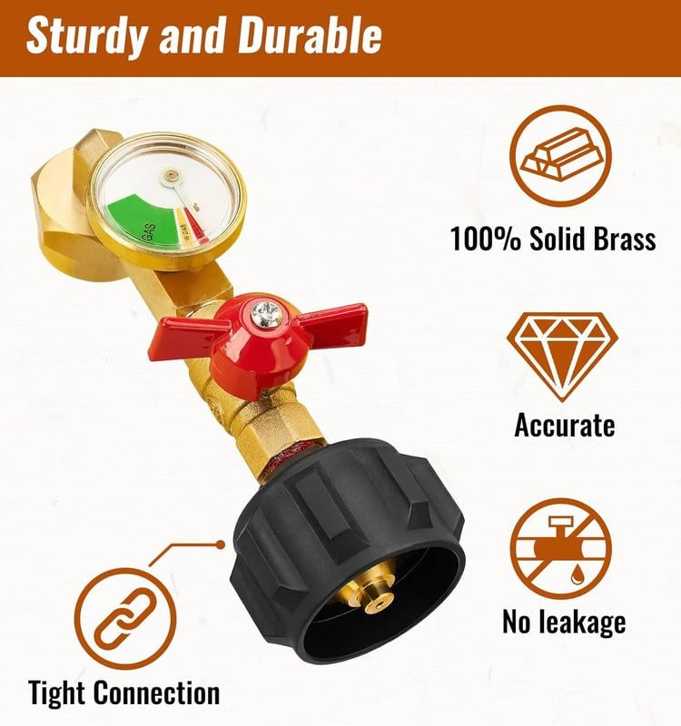 ✨This Week's Special Price💥 Top-Rated Propane Refill Elbow Adapter with Tank Gauge