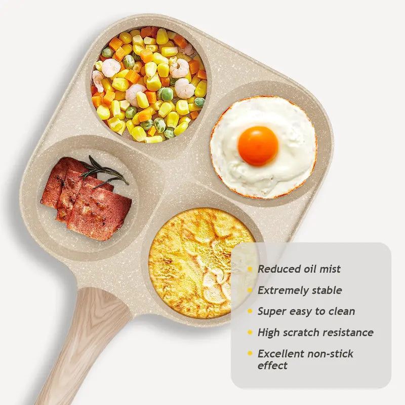 🔥Non-stick Egg Frying Pan, 4 Holes Skillet With Handle