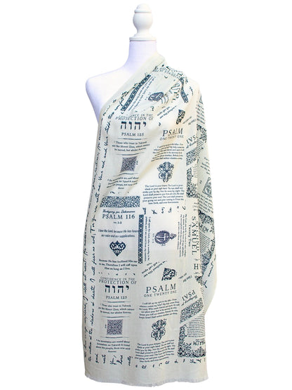 ✝️Handcrafted Christian Prayer Shawl: Protection Bible Verse Scarf, Yeshua Scripture Wrap🙏