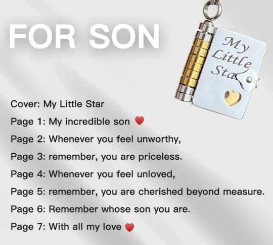 My Little Star Book Necklace for Daughter, Birthday Day Gift Graduation Jewelry of Love