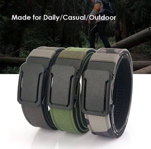 🔥🔥Upgraded version thickened double-layer nylon tactical belt with automatic buckle