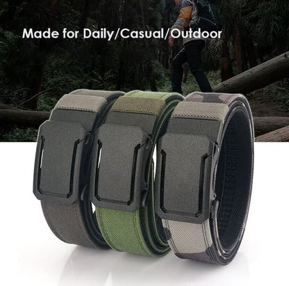 🔥🔥Upgraded version thickened double-layer nylon tactical belt with automatic buckle