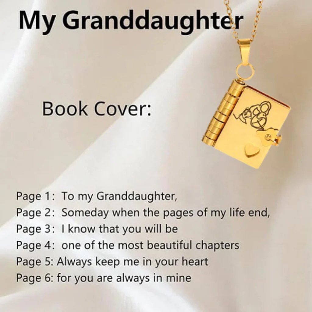 My Little Star Book Necklace for Daughter, Birthday Day Gift Graduation Jewelry of Love