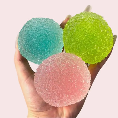 🔥✨Handcrafted Crystal Mochi Ball Squishy Toy – Soft TPR Stress Relief Fidget 💖