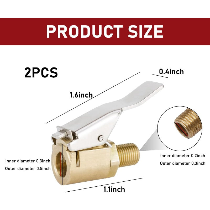 Brass Tire Air Chuck （2 pcs 1 set）