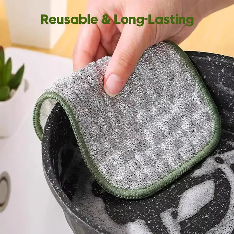 10 Pcs Multipurpose Wire Dishwashing Rags for Wet and Dry, Double Sided Wire Washing Cloth
