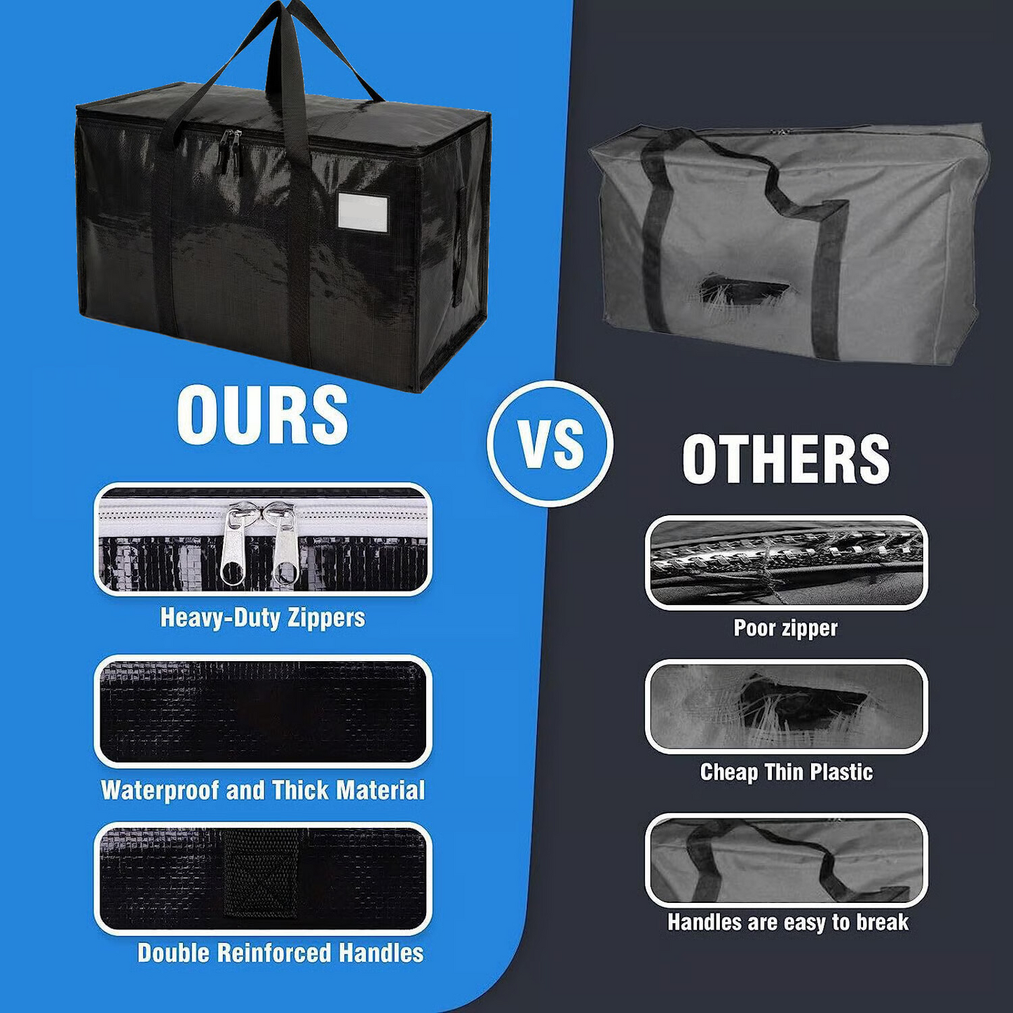 24 Gallon Extra Large Heavy Duty Foldable Moving Bags