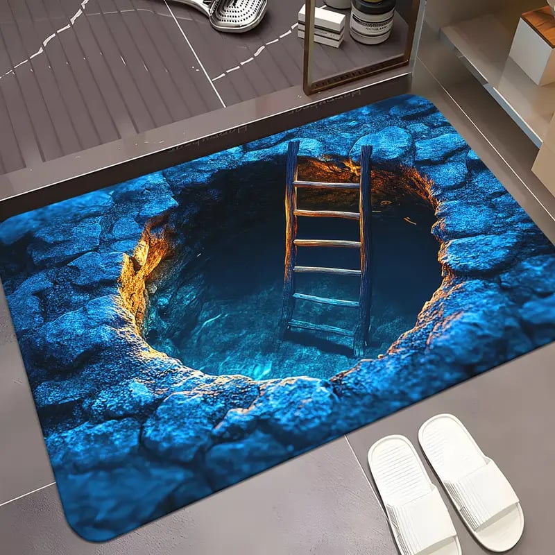 Visual Illusion Endless Abyss Pattern HD Printed Non-Slip Doormat 🔥Same as in the video