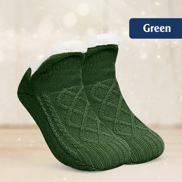 TIKTROVE - Fleece-Lined Non-Slip Thermal Slippers Socks