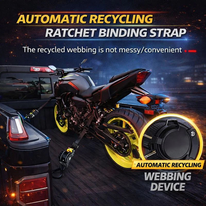 Tiktrove Auto-Retract Tie-Down Ratchet Straps