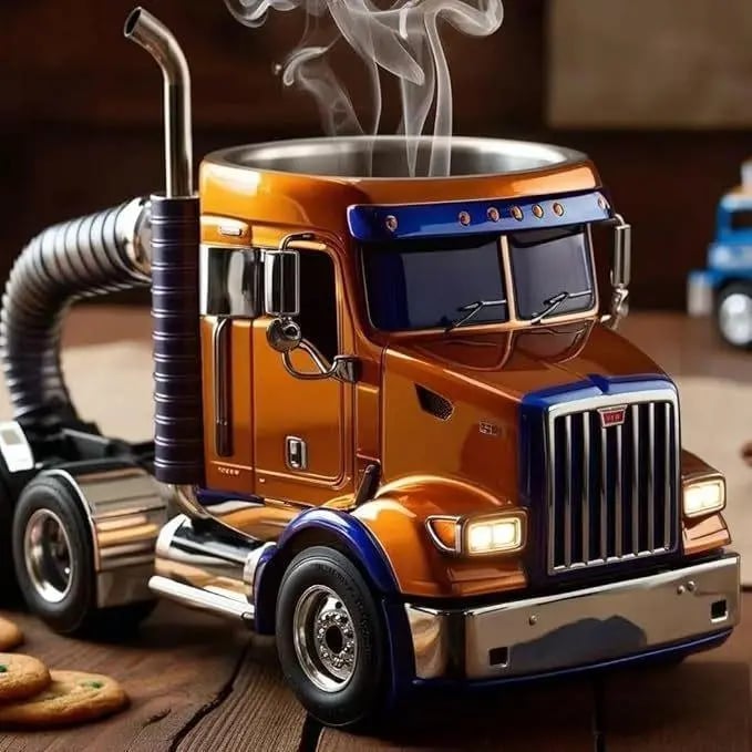 Durable Semi-Truck Shaped Coffee Mug – Handcrafted Resin Mug for Family & Friends