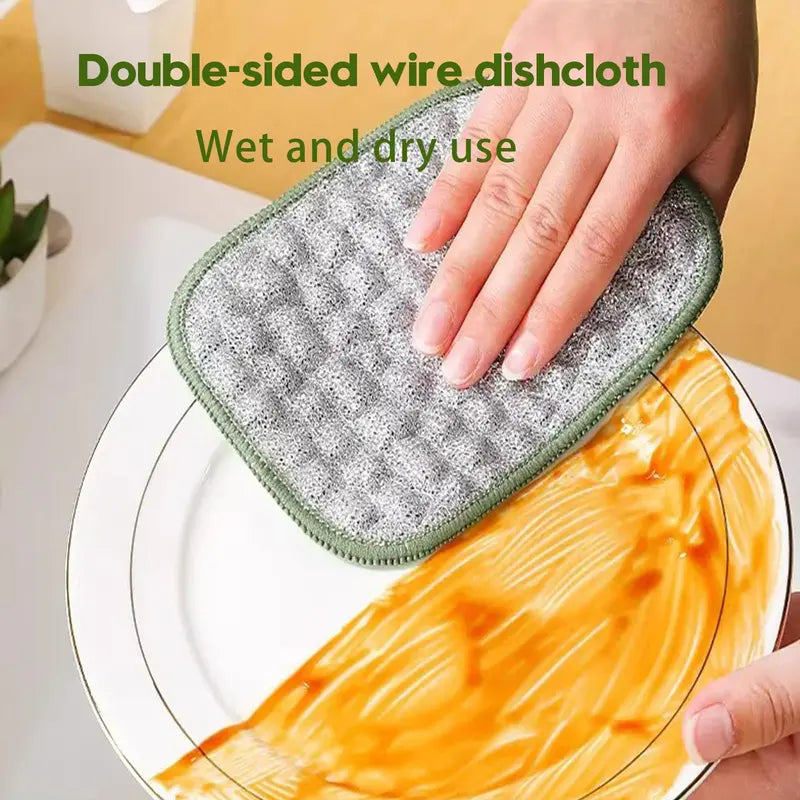 10 Pcs Multipurpose Wire Dishwashing Rags for Wet and Dry, Double Sided Wire Washing Cloth