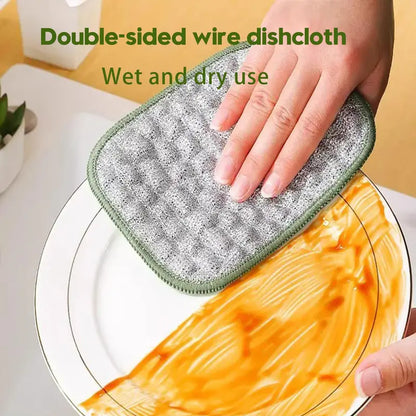 10 Pcs Multipurpose Wire Dishwashing Rags for Wet and Dry, Double Sided Wire Washing Cloth