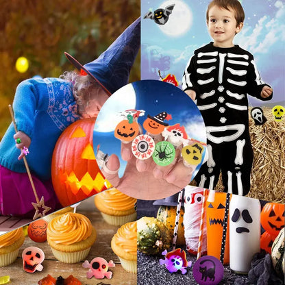 🔥 Halloween 50Pcs LED glowing ring(Featuring 18 creepy-cute shapes)