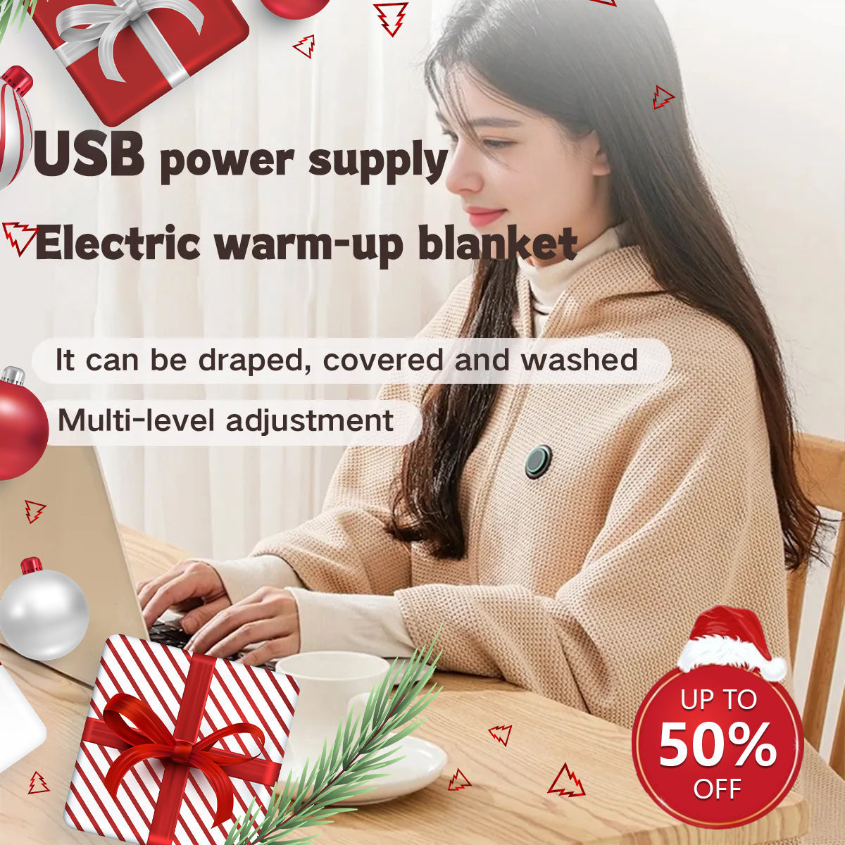 🎅🔥Favorite Portable Heated Shawl (Buy 2 Free Shipping)