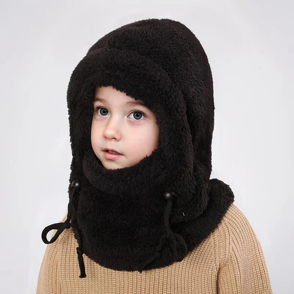 🎉 Neck Warmer Hat🎉Windproof Thermal Kids Full Face Mask with Detachable Hood