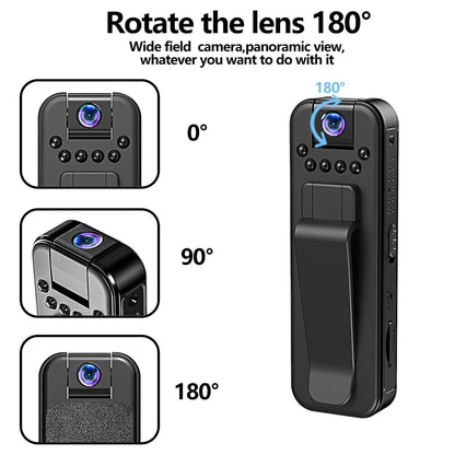 🏆🔥HD 1080P Rechargeable Mini Body Camera With Night Vison&Rotating Lens📷️