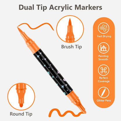 ⏳THE WEEK'S SPECIAL PRICE ￡13.99!!✨🎁Dual-Tip Glitter Marker Pen
