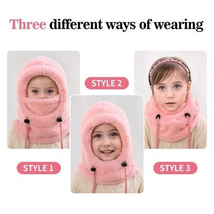 🎉 Neck Warmer Hat🎉Windproof Thermal Kids Full Face Mask with Detachable Hood