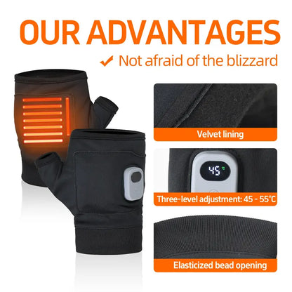 Portable Heating Gloves with Digital Display