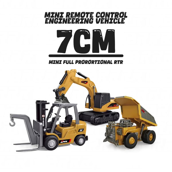 🚜 1:64 Premium Alloy Mini RC Construction Set – Forklift, Excavator & Dump Truck