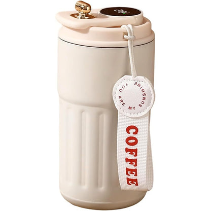 🎁🎁Christmas gift🎁450ml Stainless Steel Travel Mug with Temperature Display - Vacuum Insulated Bottle