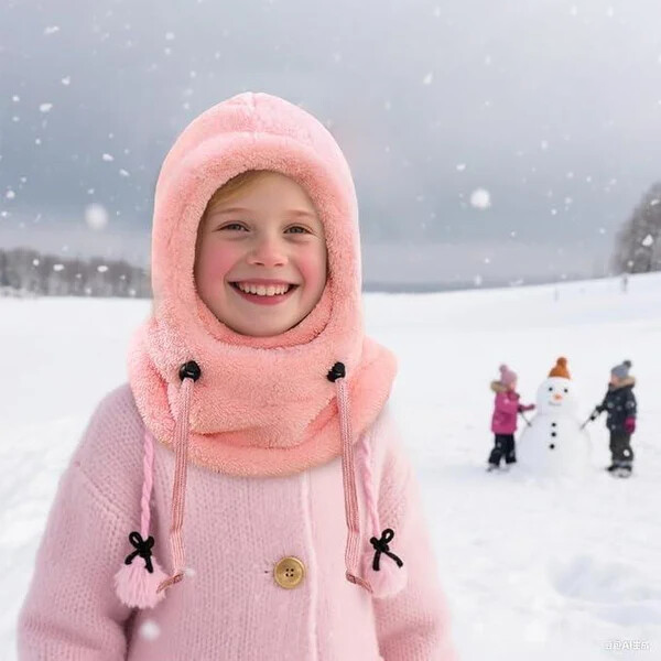 🎉 Neck Warmer Hat🎉Windproof Thermal Kids Full Face Mask with Detachable Hood