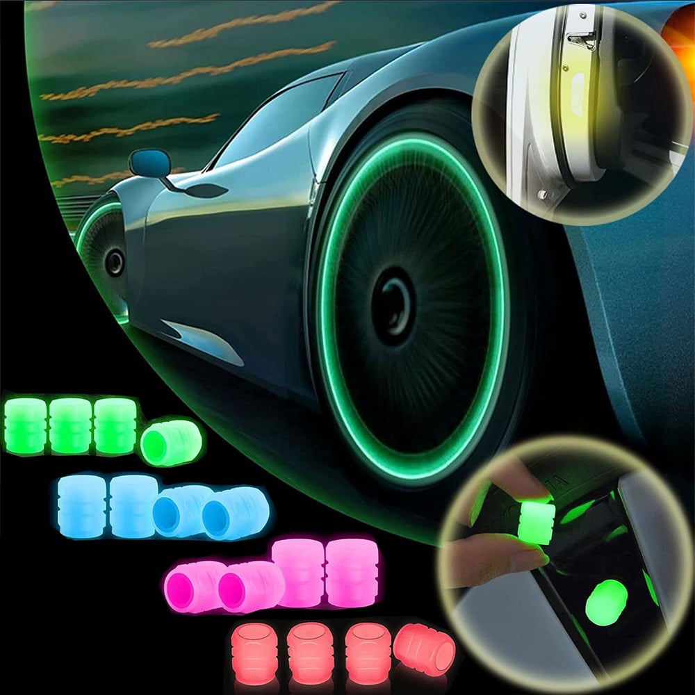 16PCS Glow-in-the-Dark Car Tire Valve Cap Set