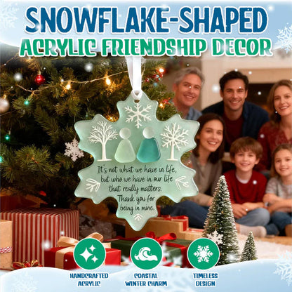🌊Snowflake-Shaped Acrylic Friendship Decor❄️✨ Shaped by Nature & Crafted by Hand