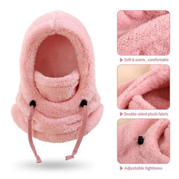 🎉 Neck Warmer Hat🎉Windproof Thermal Kids Full Face Mask with Detachable Hood