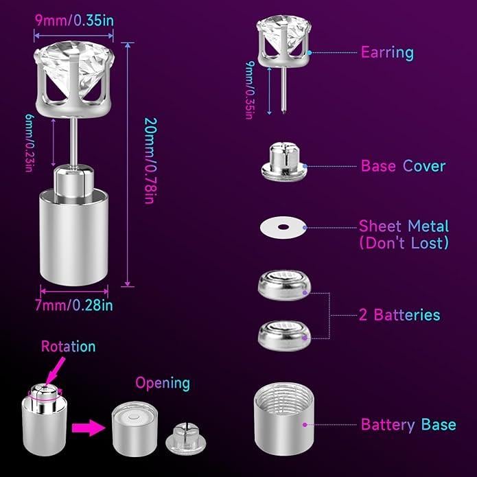 🔥✨LED Earrings, Light Up Stud Earrings