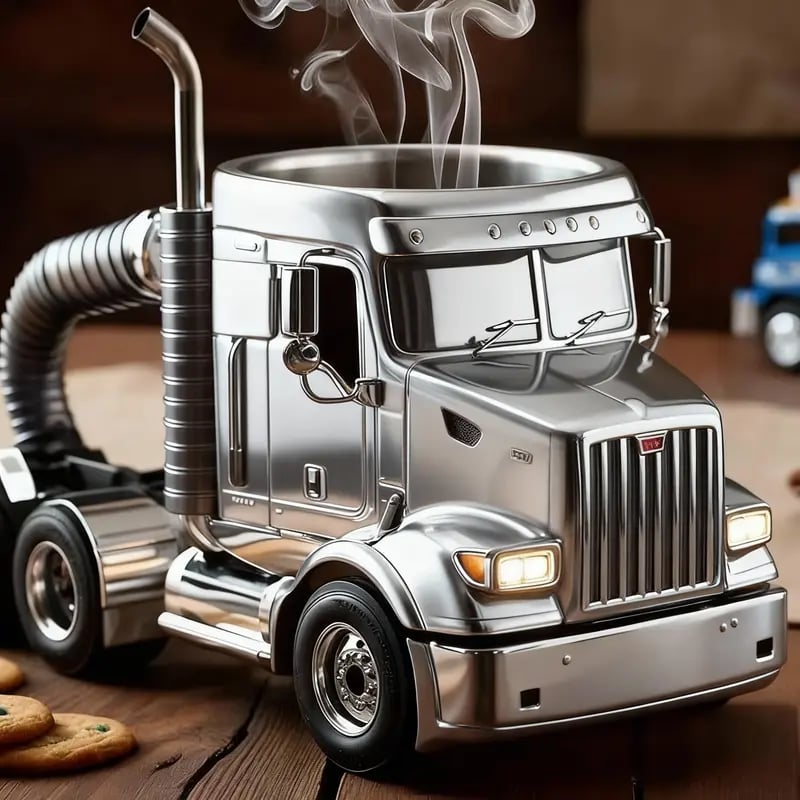Durable Semi-Truck Shaped Coffee Mug – Handcrafted Resin Mug for Family & Friends
