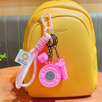 Creative Mini Gym Barbell Plate Keychain