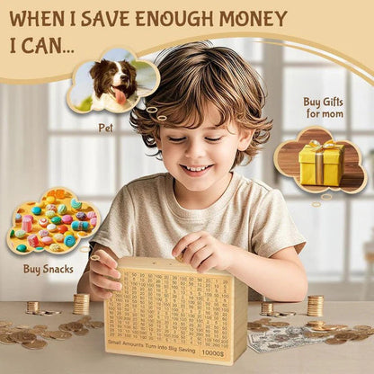 🎁Family Fun Savings Box🎁 Wooden Cash Saving Box