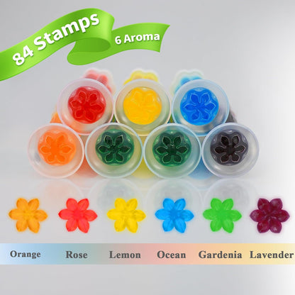 🔥🚽84 Flowers Toilet Cleaner Gel Stamp      1 set contains 6 pack (84 flowers)