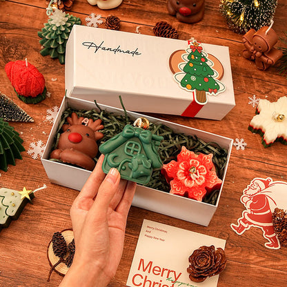 🕯️Cute Festive Scented Candles | Handmade Christmas Gift Set - Aromatherapy & Perfect Holiday Decor