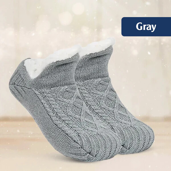 TIKTROVE - Fleece-Lined Non-Slip Thermal Slippers Socks
