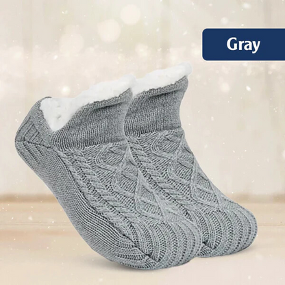TIKTROVE - Fleece-Lined Non-Slip Thermal Slippers Socks
