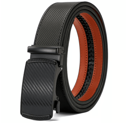 Leather Ratchet Belt With Adjustable Buckle