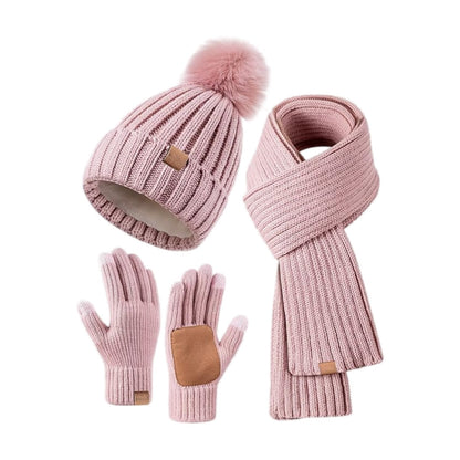 Winter Beanie Hat Scarf  🧣 Touchscreen Gloves Set for Women Men, Warm Accessories Perfect 3 PCS Birthday Gift🎁