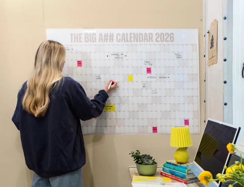 🔥 📅The Big A## 2026 Wall Calendar - Flexible Dry-Erase Material ✍️Design Your Amazing Year!🏃