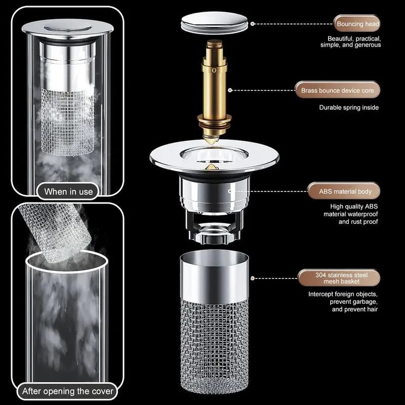 🔥Bathroom Sink Stopper Hair Catcher,  Bathroom Sink Drain Strainer ( BUY 1 GET 1 FREE）