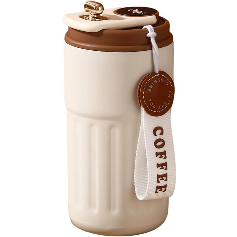 🎁🎁Christmas gift🎁450ml Stainless Steel Travel Mug with Temperature Display - Vacuum Insulated Bottle