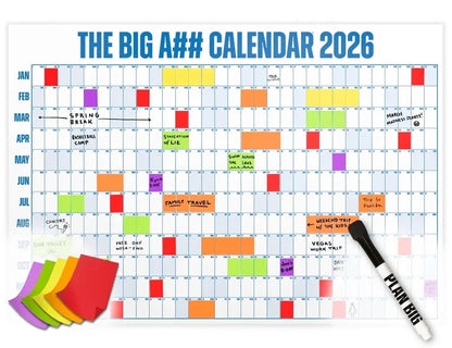🔥 📅The Big A## 2026 Wall Calendar - Flexible Dry-Erase Material ✍️Design Your Amazing Year!🏃