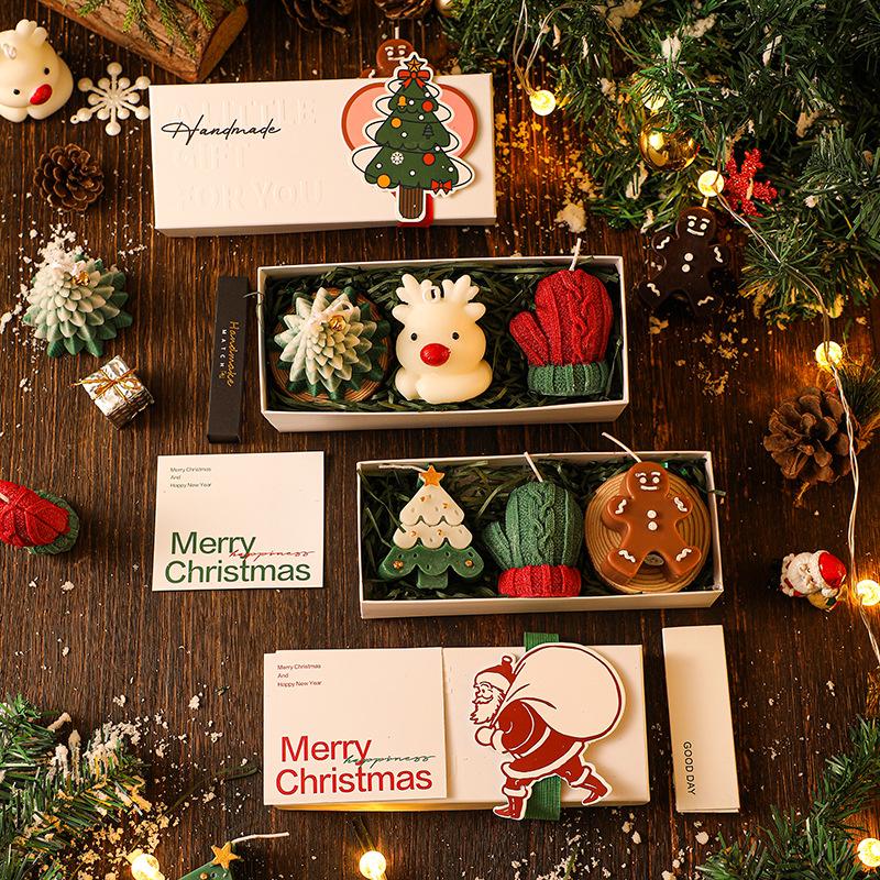 🕯️Cute Festive Scented Candles | Handmade Christmas Gift Set - Aromatherapy & Perfect Holiday Decor