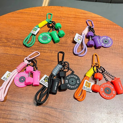 Creative Mini Gym Barbell Plate Keychain
