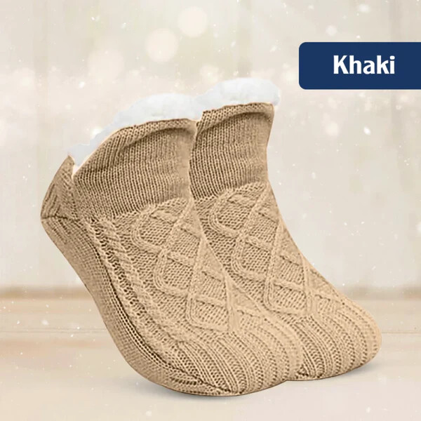 TIKTROVE - Fleece-Lined Non-Slip Thermal Slippers Socks