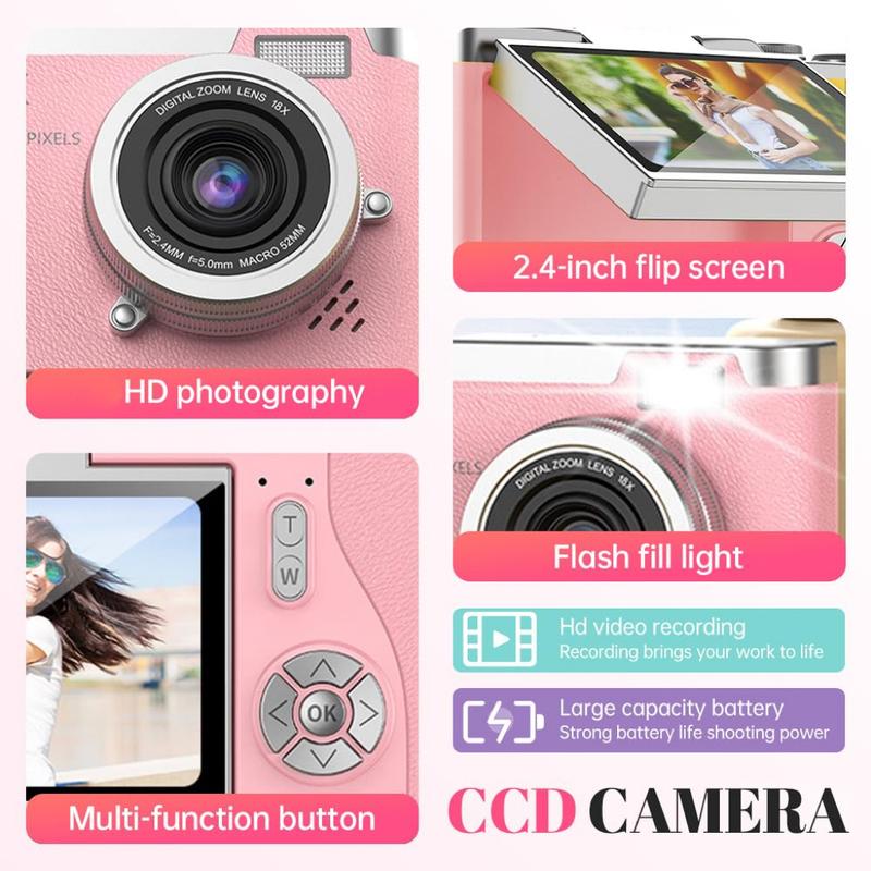 🔥🔥Portable Digital Cam, Student Camera, Compact Pocket Camera With 32GB Memory Card