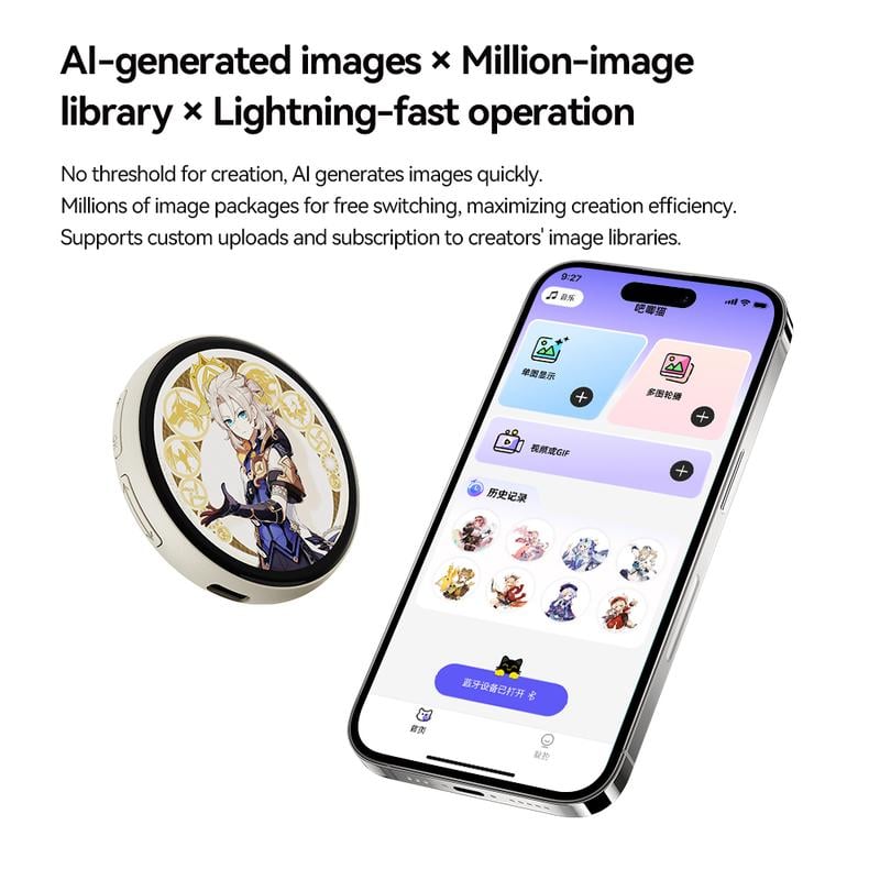 Digital Badge Photo Video GIF Display Screen Pins Pixel Touchscreen Lightweight 500mAh